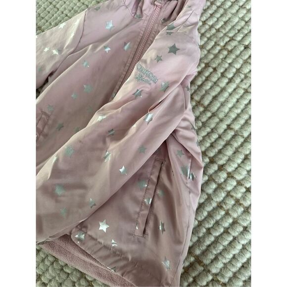 Oshkosh B’gosh star girls rain jacket sz 4 hooded water resistant fleece lined - Picture 4 of 5